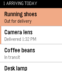 Parcel Tracking parcel list